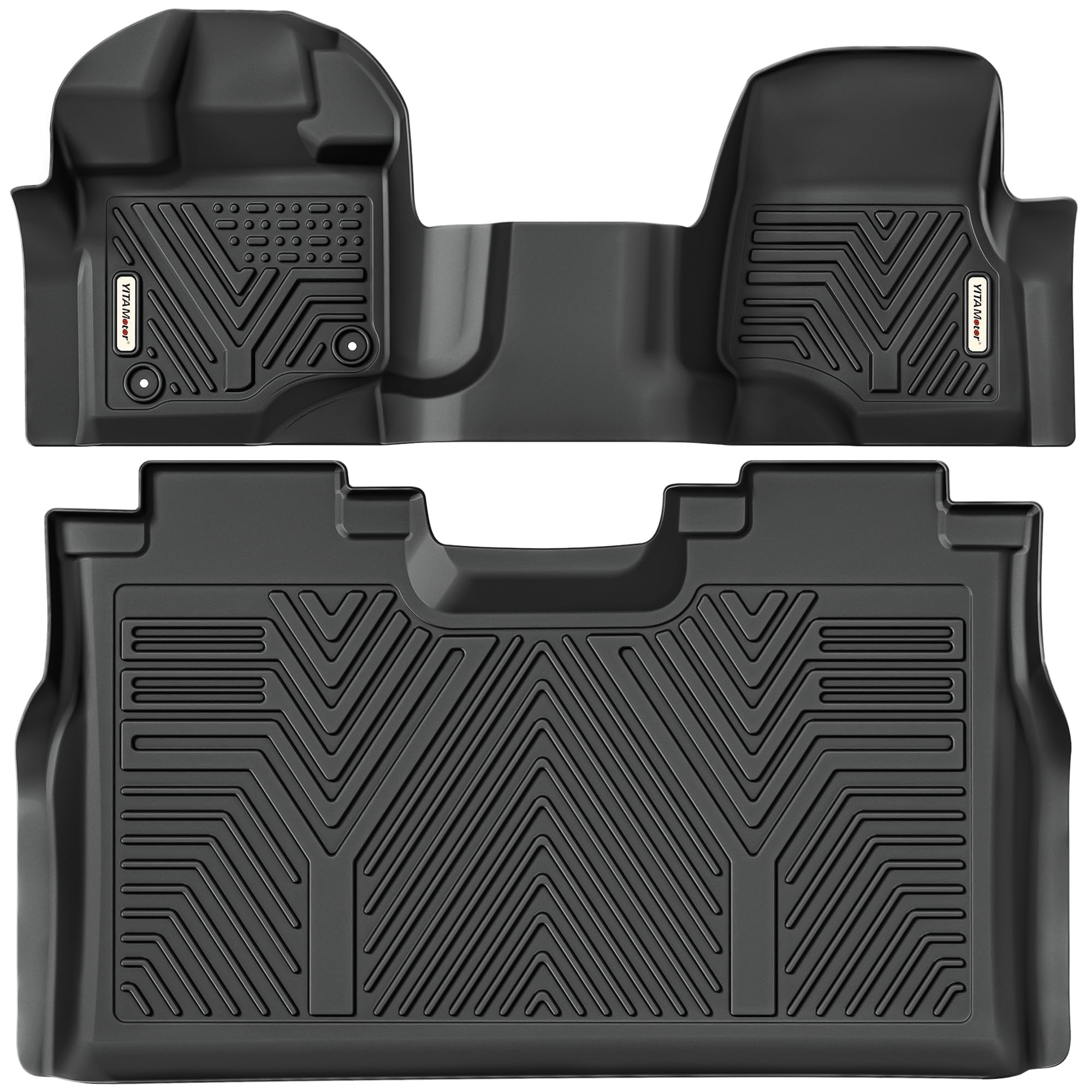 YITAMOTORFloor Mats Compatible with Ford F150, Custom Fit Floor Liners for 2015-2020 Ford F150 Super Crew Cab with 1st Row Bench Seats, 1st & 2nd Row All Weather Protection