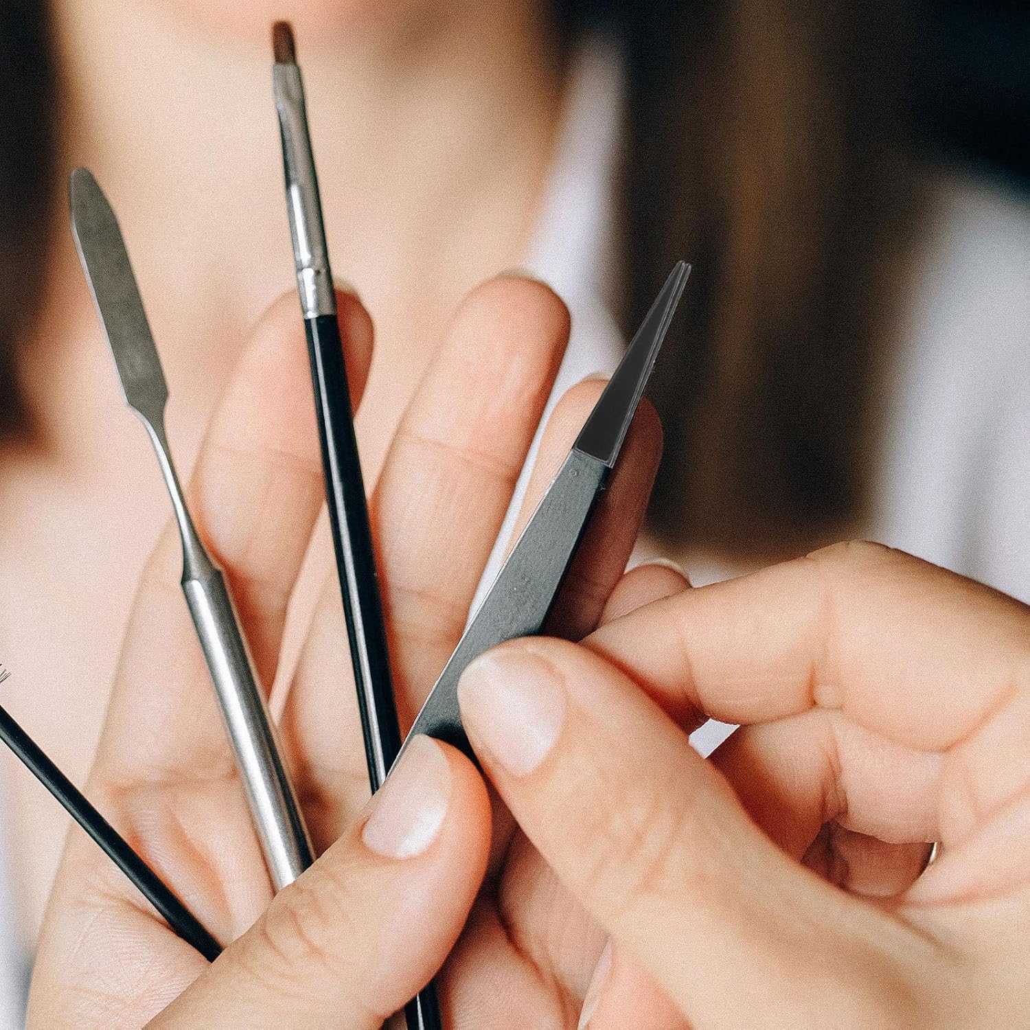 6 Pairs Replaceable Ceramic Tweezer Tips Straight Pointed Design, Non-conductive Precision Ceramic Tips for Lab and Professional Electronic Assembly Tasks