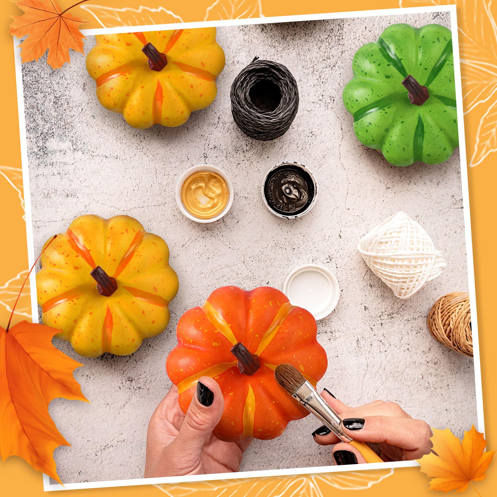 Liliful Confezione da 24 zucche artificiali arancioni raccolte autunnali da 10,2 cm, decorazioni rustiche decorative in schiuma, zucche per Halloween, Ringraziamento, matrimonio, tavolo da pranzo