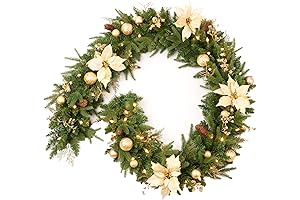 Pre-lit 9ft Christmas Garland with Warm Glow