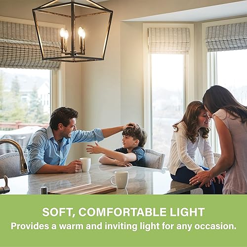 Miniatura 7 de Sigalux Bombilla LED E12 con base de candelabro regulable, bombillas LED para candelabro, bombillas LED equivalentes a 60 W, B10 2700 K blanco