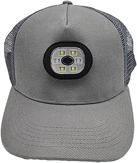 Ultra Bright 120 Lumens LED Light Baseball Cap Trucker Hat Rechargeable Hands Free Adjustable Black Structured Cotton