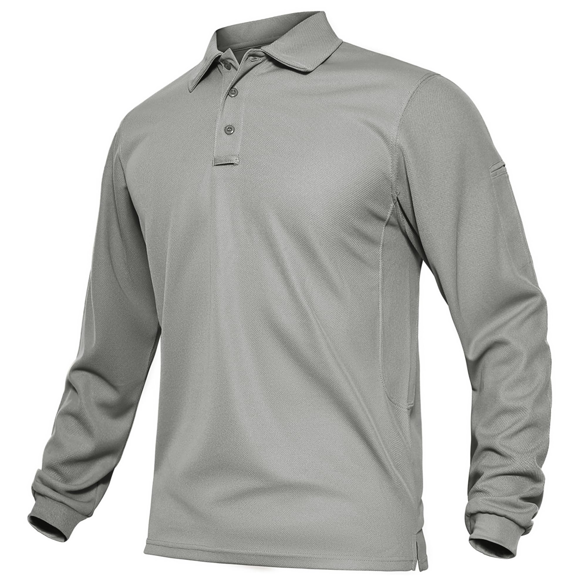 TACVASEN Long Sleeve Polo Shirts for Men Tactical Performance Polo Shirts w Collar Quick Dry Fit Work Shirts Workout Golf