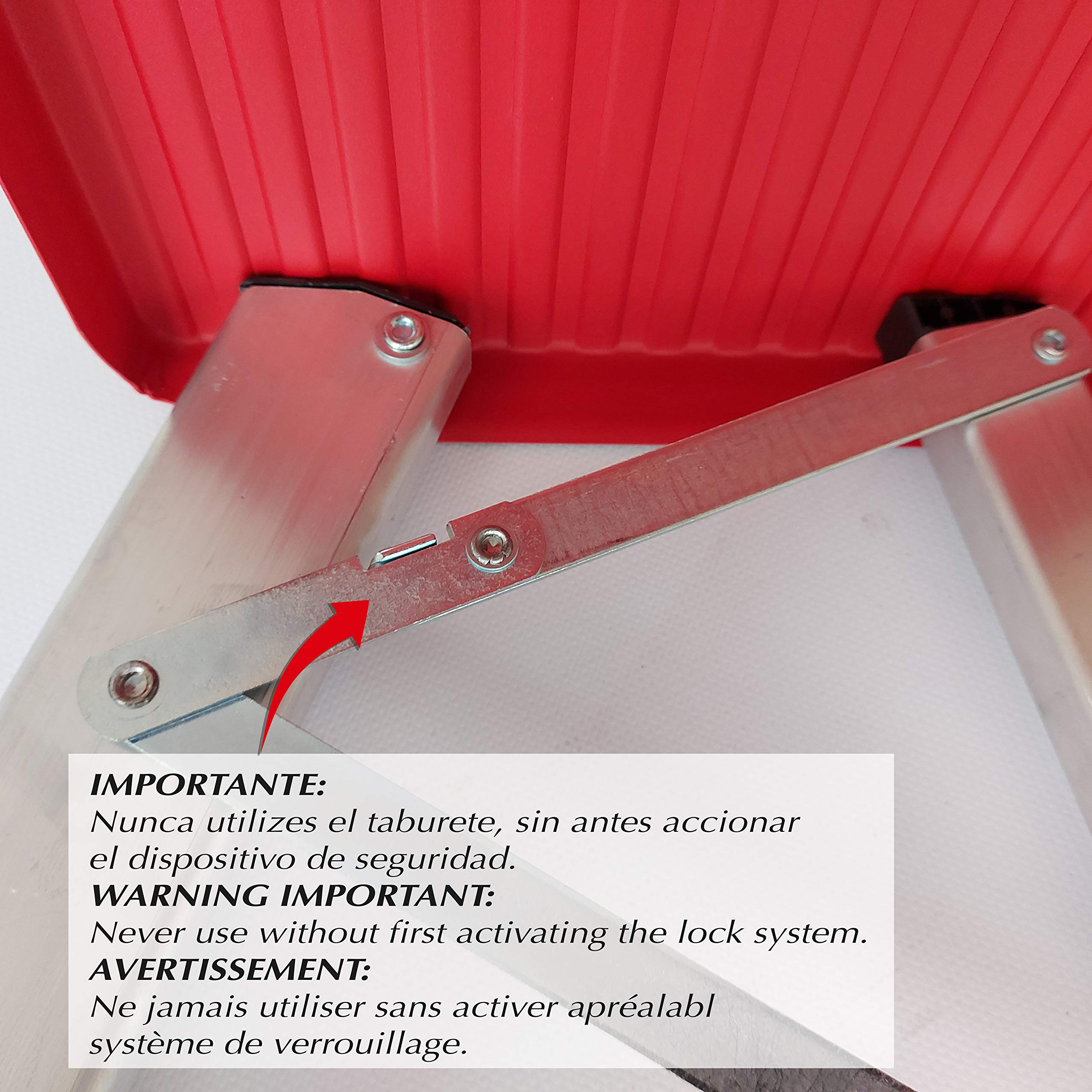 BTF Taburete Escalera de Aluminio 3 Peldaños | Plataforma Antideslizante y Ligero (2,9kg) | Escalera Doméstica Plegable de Seguridad, Carga Máx. 150kg, Certificado EN14183 | Ideal para Cocina y Hogar