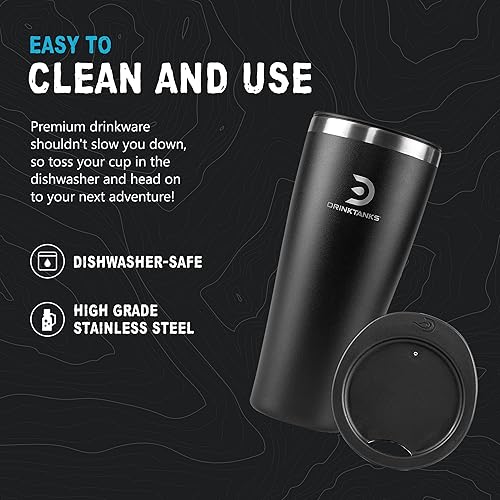 Miniatura 8 de DrinkTanks - Vaso aislado para manualidades, taza de acero inoxidable, vaso de 20 onzas con tapa, vaso de acero inoxidable para agua, café, cerveza,