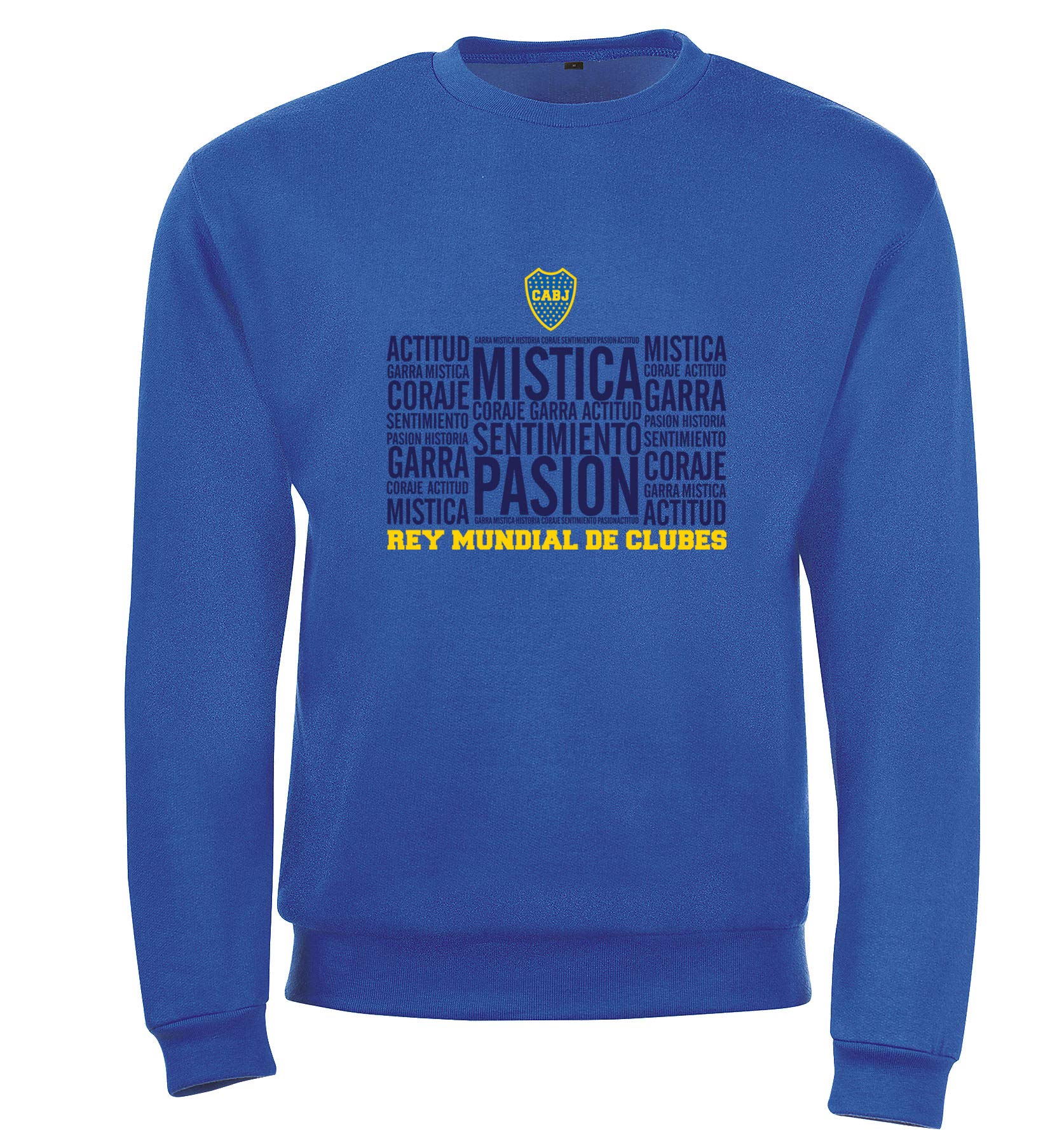 Boca Juniors Royal Mistica Crew Neck Sweatshirt, unisex_adult, Round neck sweatshirt, 5060672800327, blue, L