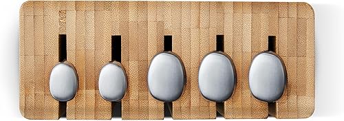 Miniatura 5 de Joseph Joseph Elevate - Juego de cuchillos de cocina de 5 piezas, acero inoxidable japonés, bloque de cuchillos de bambú delgado