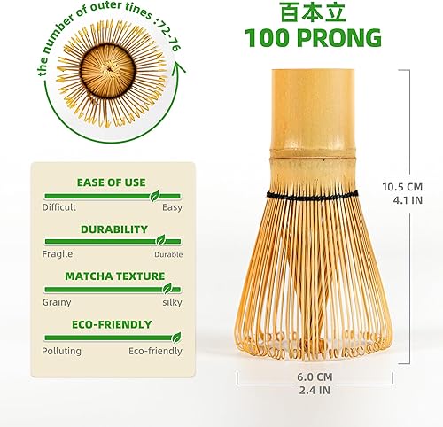 Miniatura 10 de TEANAGOO Accesorio japonés para ceremonia de matcha, batidor de matcha (Chasen), cuchara tradicional (chashaku), cuchara de té, soporte para batidor