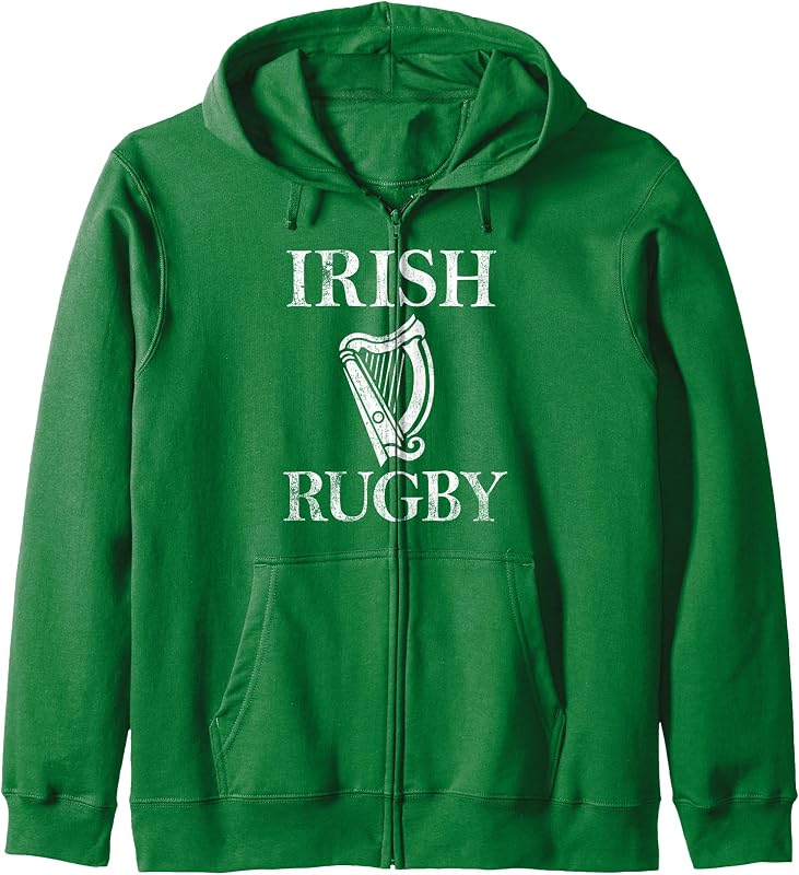 Regalo deportivo de Irlanda: buzo con capucha de rugby irlandés