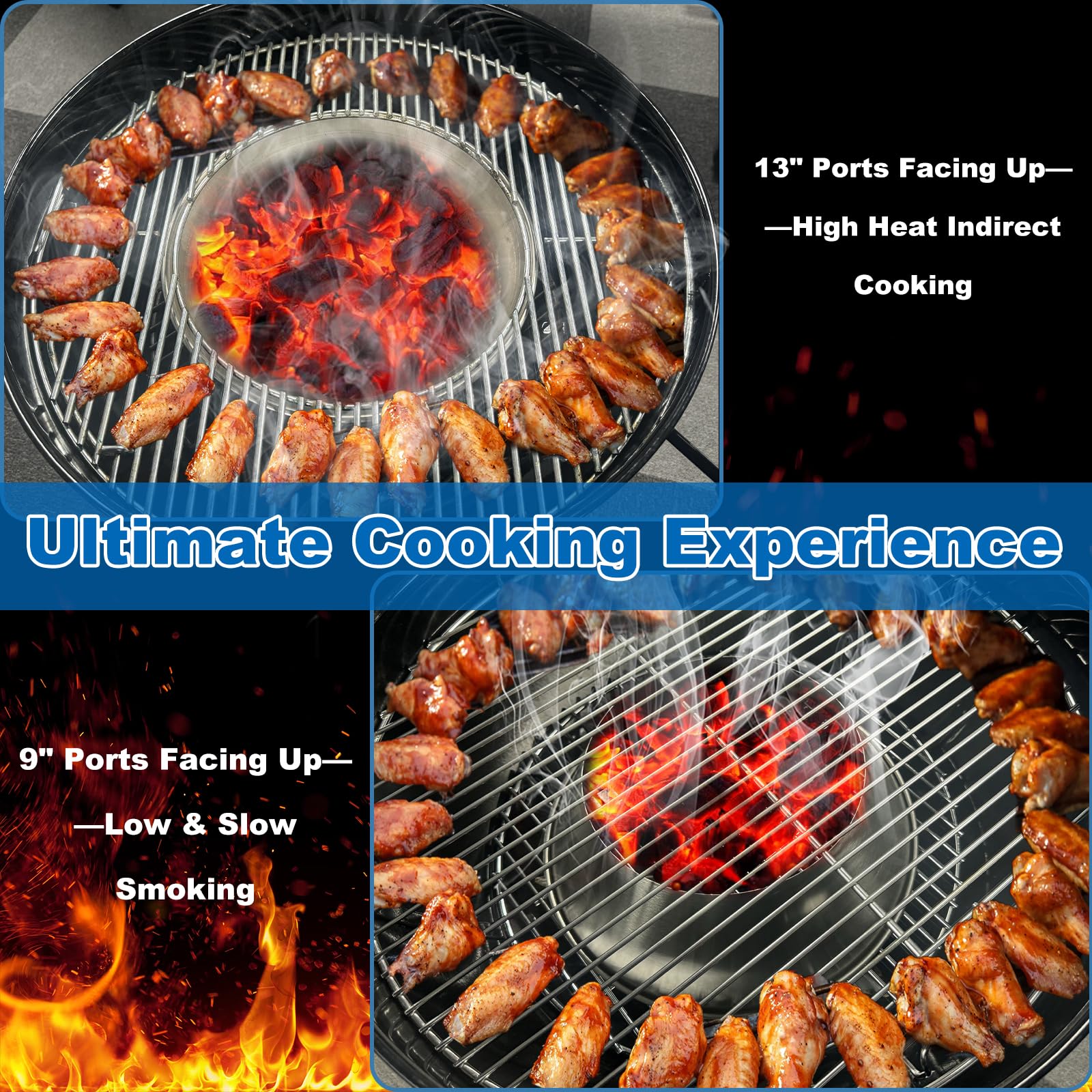 Amazon.co.jp: アップグレードBBQワールプール ウェーバーケトル用 22
