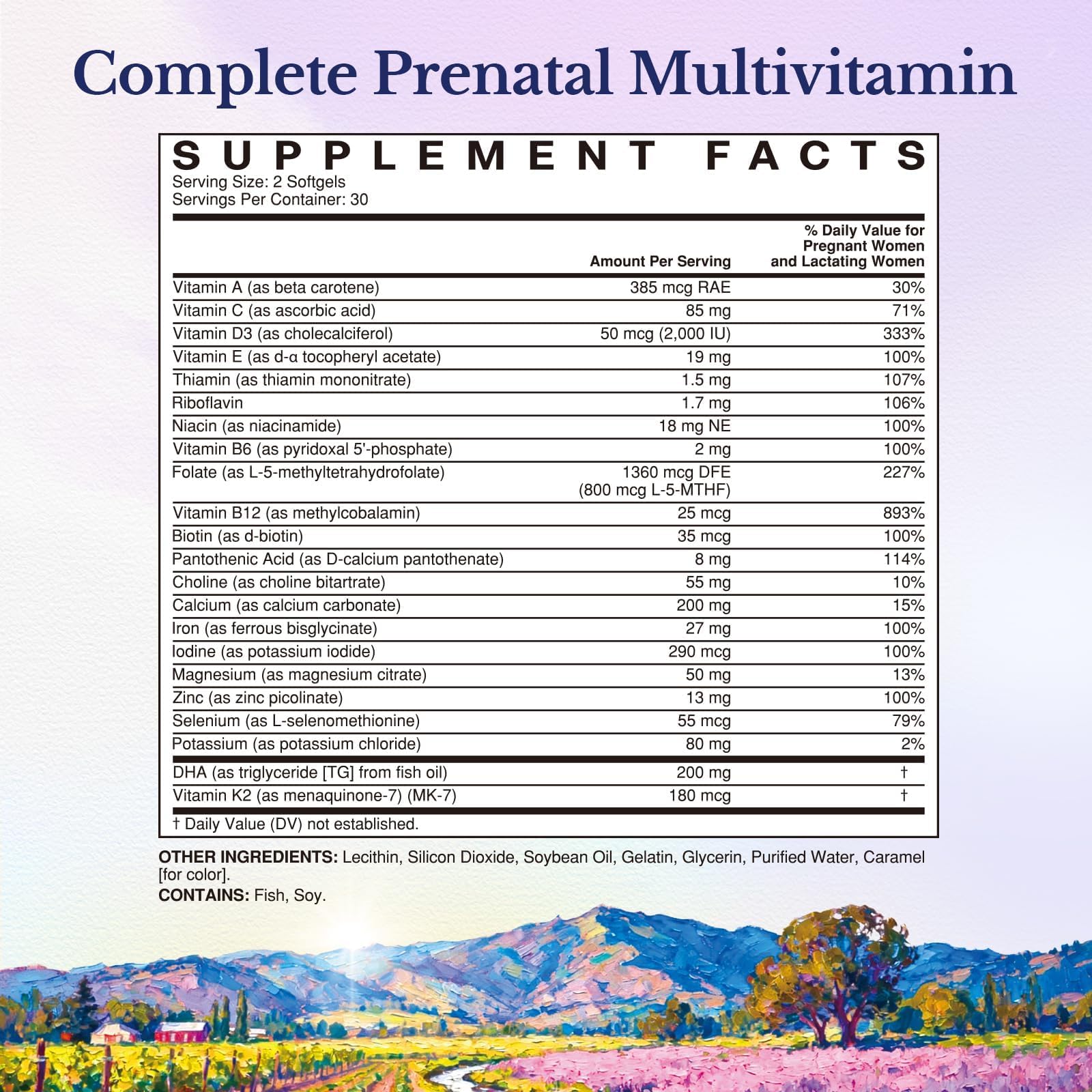 Vitalitown Prenatal Vitamins for Women, with Methylfolate, DHA & Choline, Healthy Growth and Brain Development, Supplement for Before, During, & Post Pregnancy, All Natural, 60 Softgels — Amazon image 7