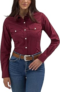 Western Women's Retro Button-Down Shirt Western - Camisa Retro Abotonada para Mujer Mujer (Pack de 1)