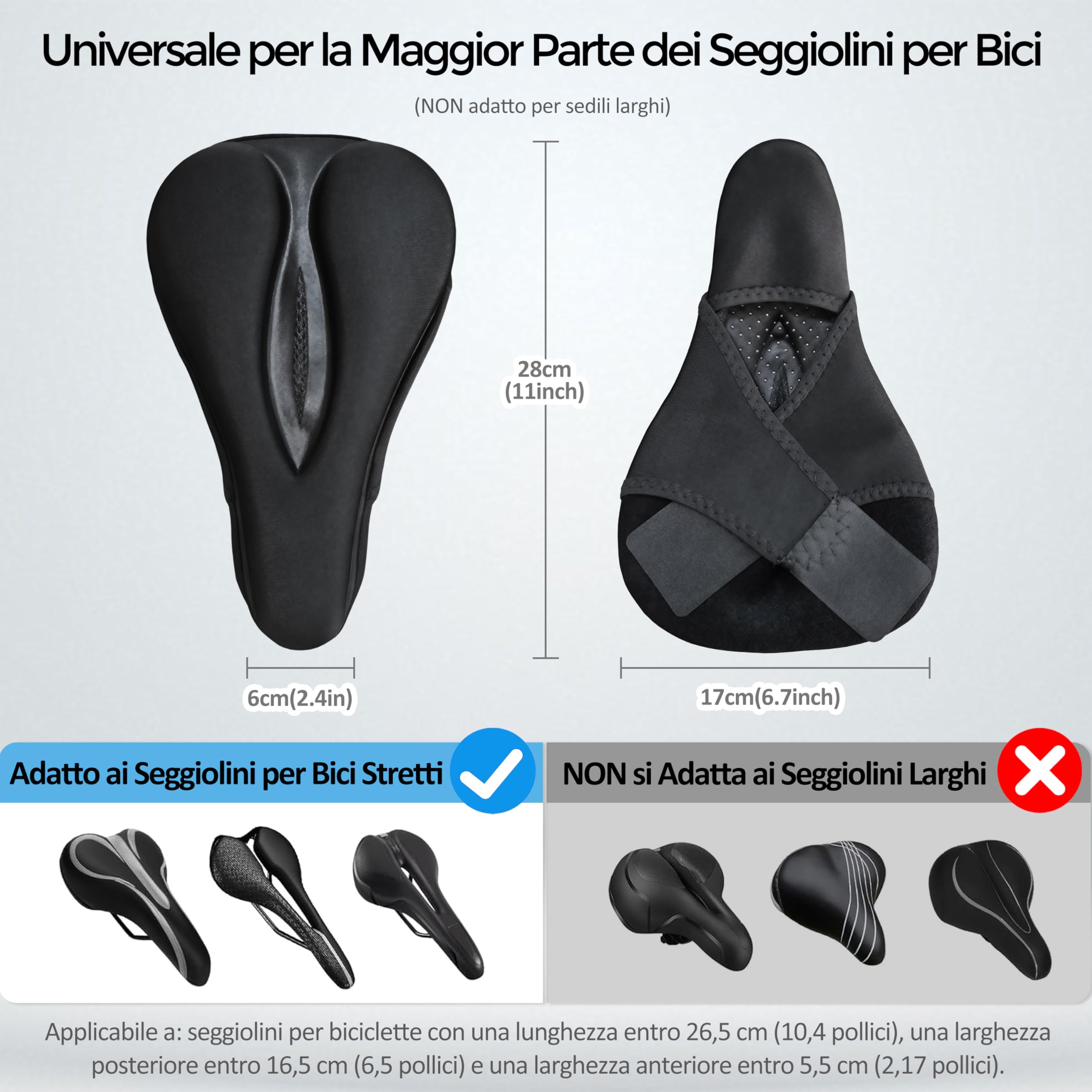 auvstar Coprisella in Gel per Bicicletta,Coprisedile per Bici,Traspirante Copri Sella Sellino Bici,Comodo Copri Sella Bici,Coprisella con Cuscino Morbido Bicicletta Urbana Montagna MTB