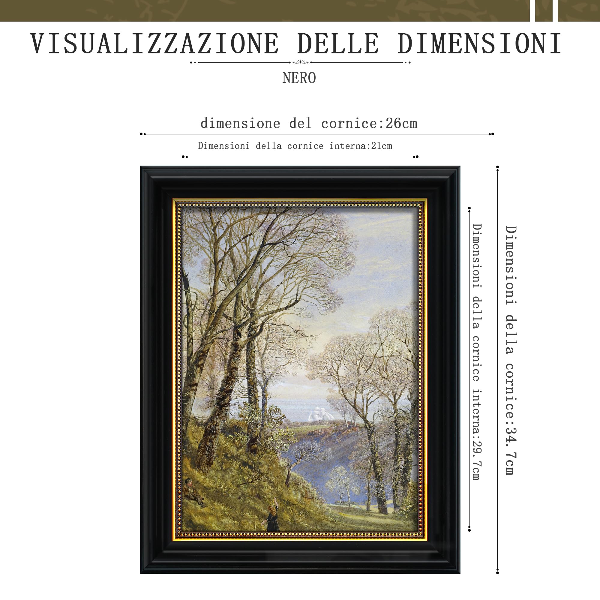 Artower® Cornice Foto Vintage Legno Nero A4 21x30 cm | Cornice con Vetro Plexiglass DIN A4 | Quadro Piccolo 21 x 29,7 cm, Collage Foto, Poster | Portafoto da Tavolo | Decorazione