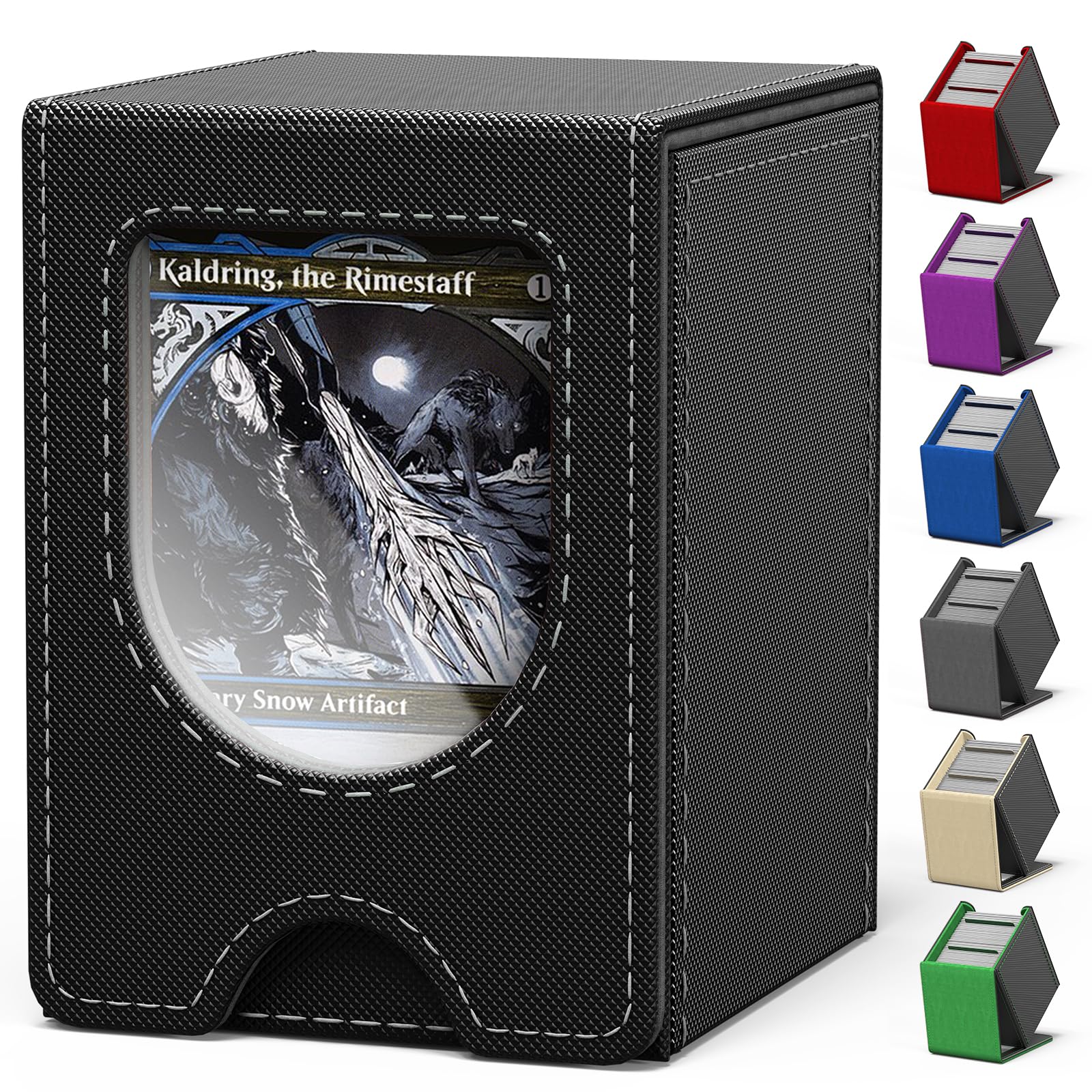 Amazon.com: banloga Card Deck Box for MTG Commander, Card Case Holds 100+  Double-Sleeved Cards, Magic Card Box Fits for TCG/PTCG/CCG Card with 2  Dividers (Black&Gray) : Toys & Games