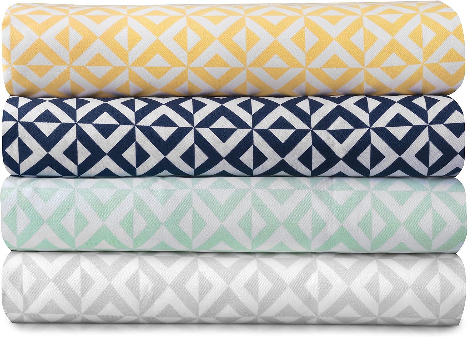 WELSPUN BASICS Queen Size Sheet Set - 4 Piece, Hotel Luxury Bed Sheets - Comfy Cotton Printed Sheets - Wrinkle Free & Breathable, Cooling Sheets, Soft & Durable, Easy Care, Deep Pocket - Yellow