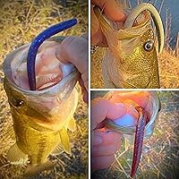 Vista 2 de Senko Worms Kit - Señuelos de pesca de plástico suave de 4"/5" con impregnación de sal para pesca de lubina