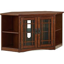 Leick Home Mission Corner TV Stand, 46", Mission Oak | Adjustable Shelves, Freestanding, Traditional, Wood, Furniture, 82287