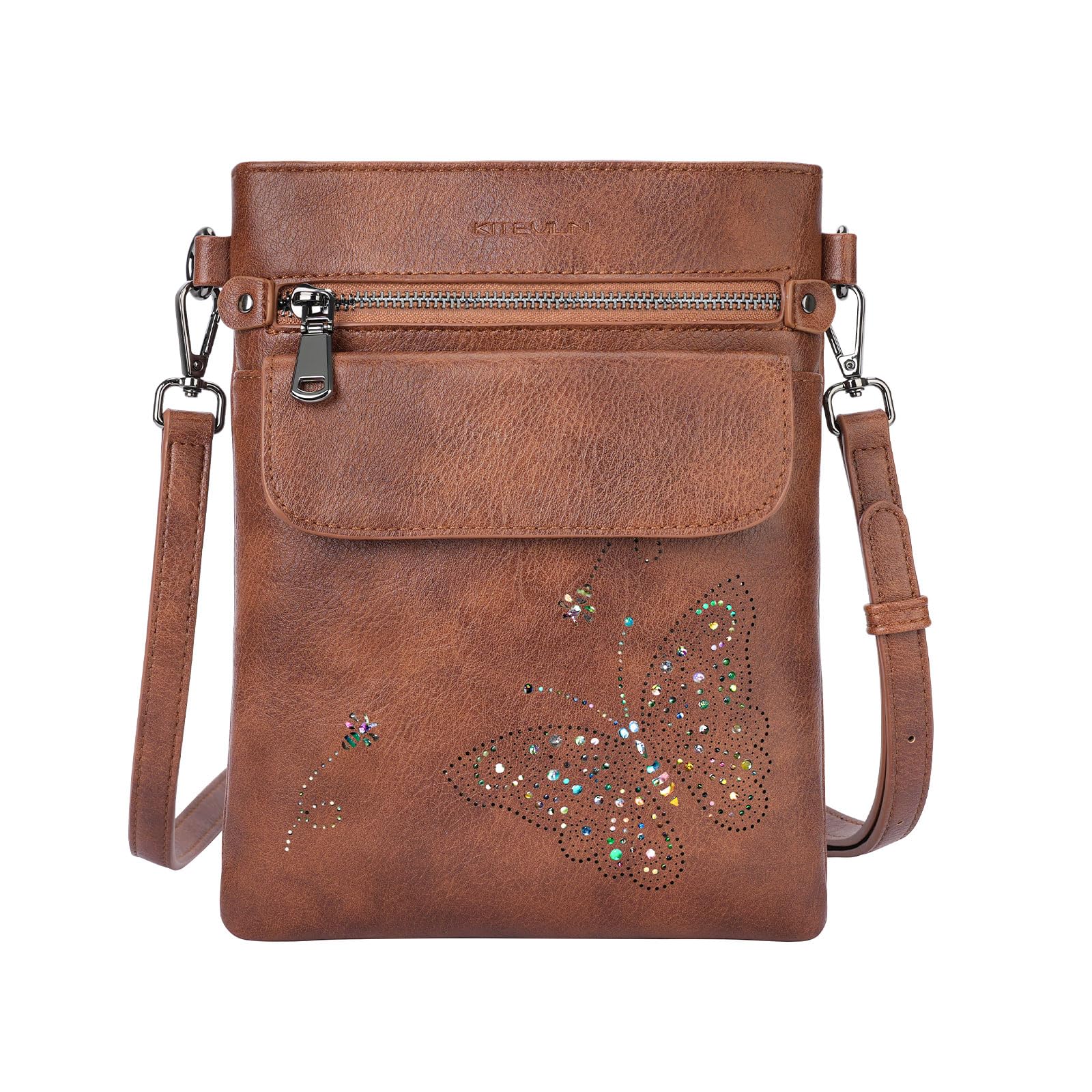 KITEVIUN Crossbody Bags for Women Vegan Leather Cross Body Purse with Adjustable Strap Multiple Pockets Shoulder Handbags