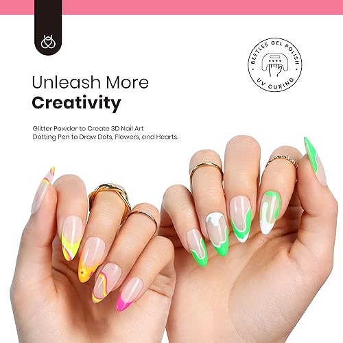 Miniatura 5 de Beetles Gel Polish Juego de delineadores de uñas y kit de uñas de gel, juego de extensión de uñas fácil con 500 puntas de uñas de gel suave, forma