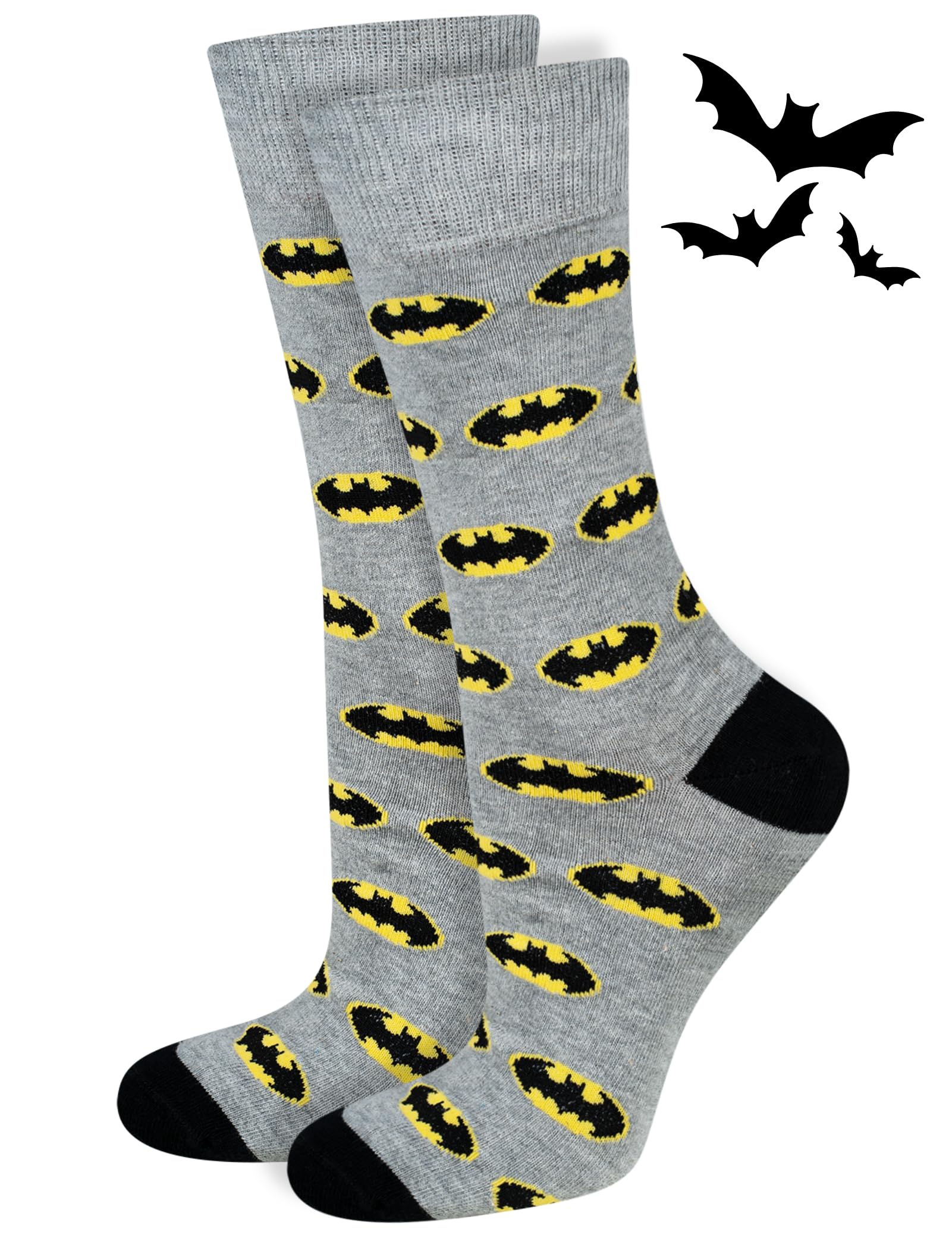Soxo Men's Batman Logo 1 Pair Dc Comics The Batman Superman Socks Cotton Funny Gifts Walking Sock 6.5-10.5