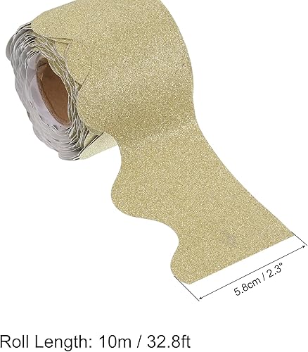 Miniatura 8 de PATIKIL Borde de tablero de anuncios de 2.3 pulgadas x 32.8 pies, tiras festoneadas para decoración de pared para taquilla, aula, póster de corcho,