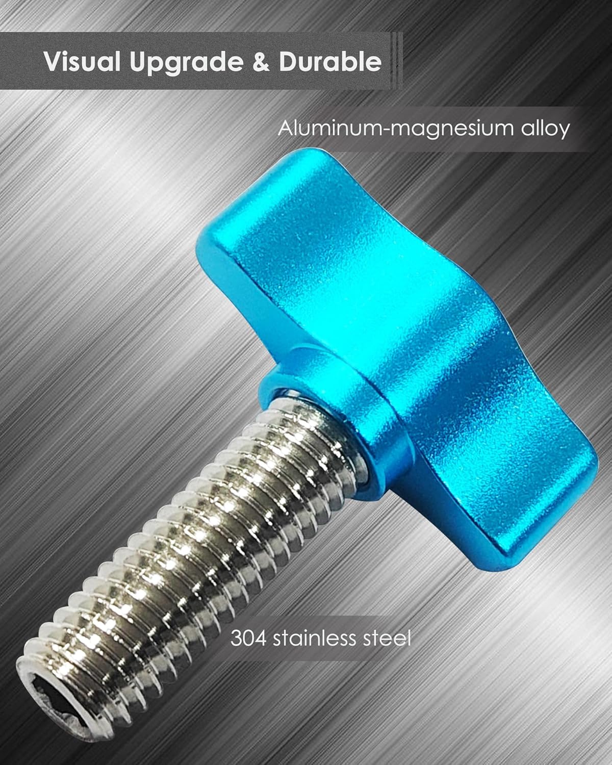 Aluminum Hardtop Quick Removal Fastener Thumb Screws Nuts Kit Fits for Jeep Wrangler YJ TJ JK 1995-2018, Universal Hard Top Bolts with Nuts Washer Tie-Down D-Rings Pack 8 Pack (Blue)