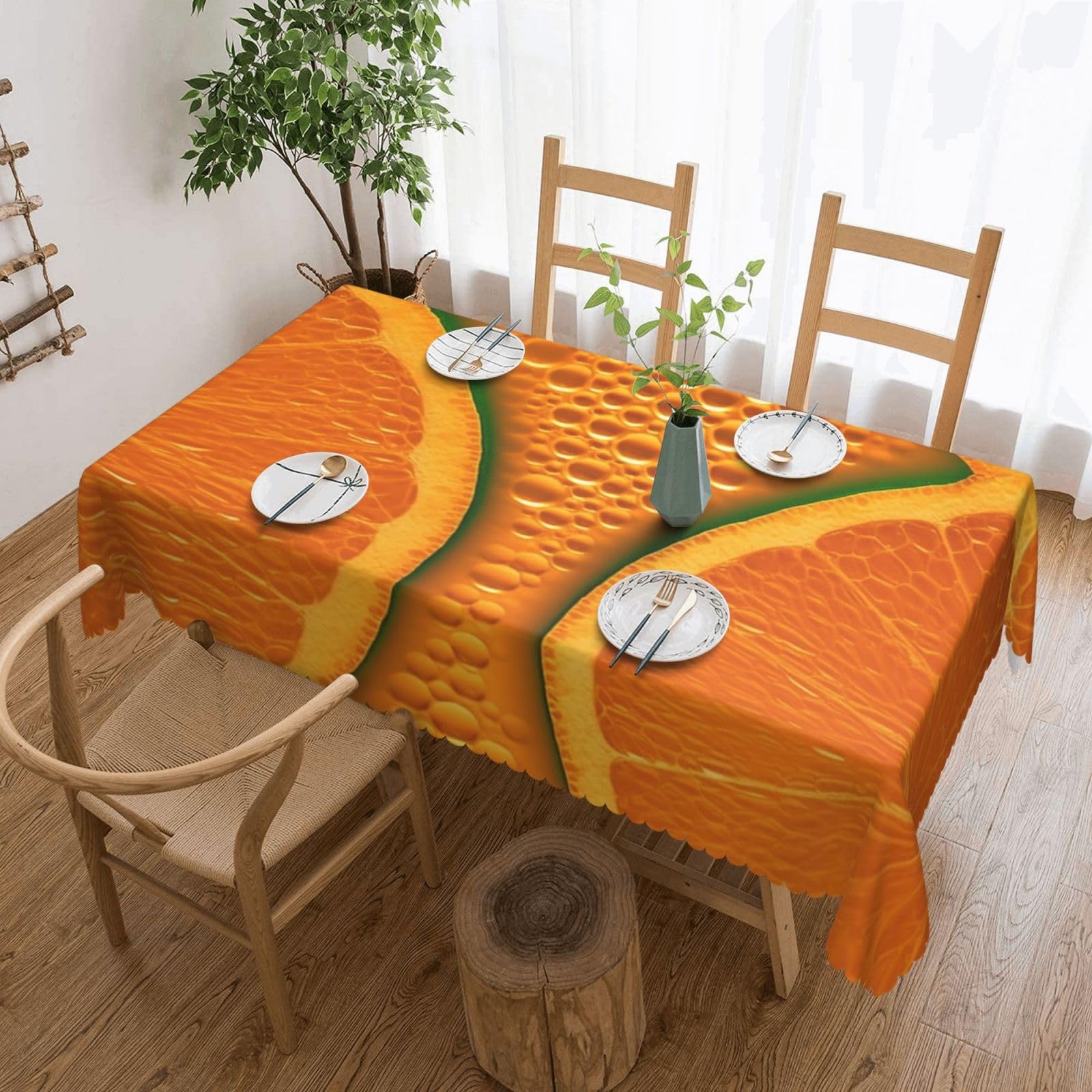 Nappe anti-tache texture oranges pour supprimer les traces de verres sur vos tables