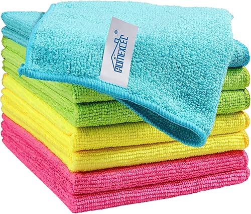HOMEXCEL Microfiber Cleaning Cloth, 8 Pack Cleaning Rags, Cleaning Towels