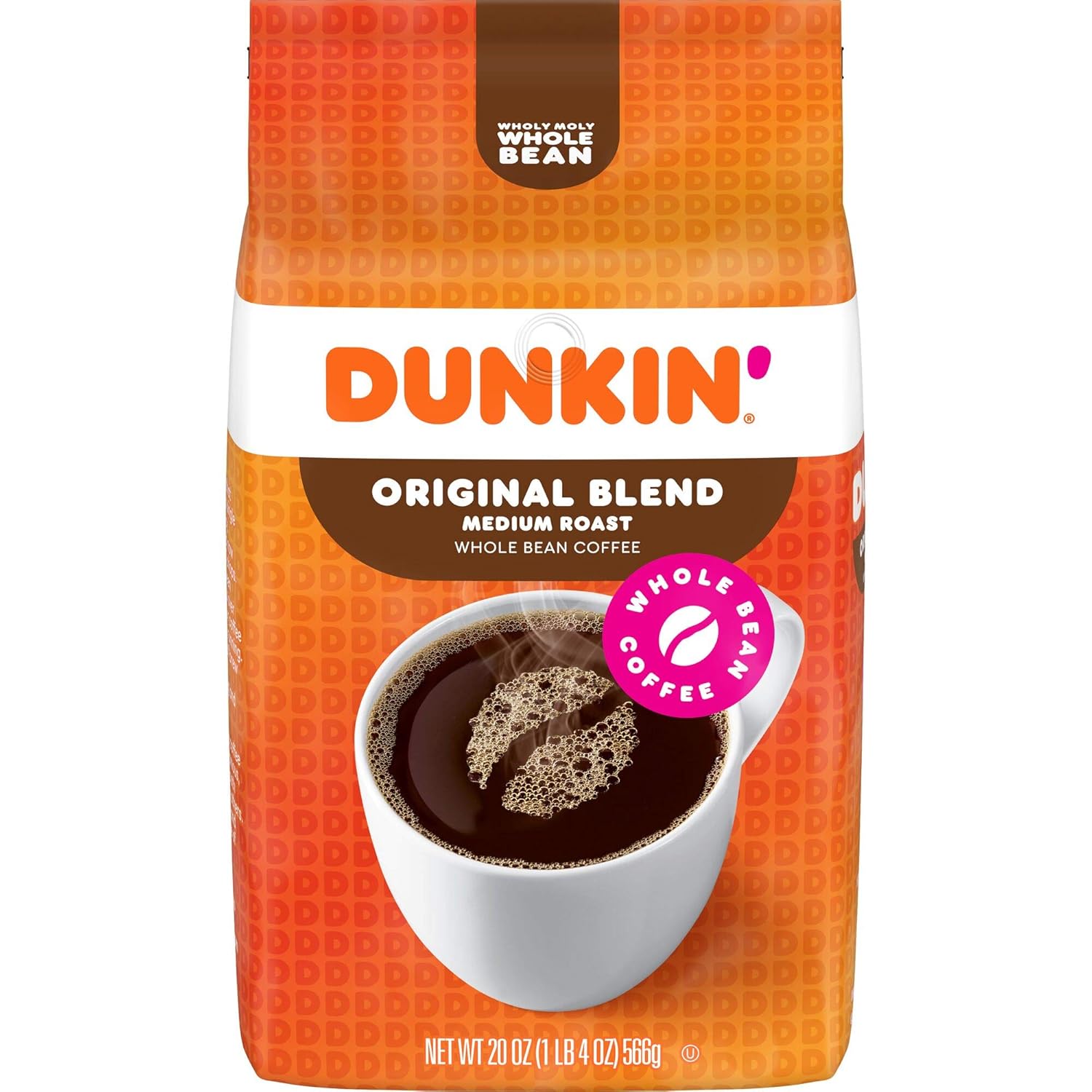 Dunkin' Original Blend Medium Roast Whole Bean Coffee, 20