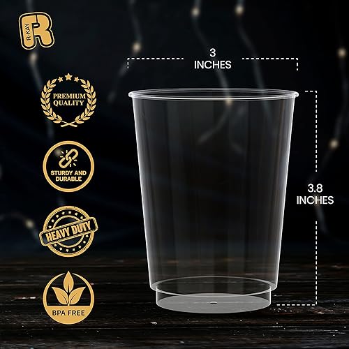 Miniatura 6 de R-kay Vasos de plástico, resistentes vasos desechables de 10 onzas, vasos de cóctel de plástico (10 onzas, 100, unidades)