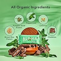 Vista 110 de ALOHA Barras de proteína orgánicas a base de plantas, expreso de chocolate (85 mg de cafeína), 12 barras, veganas, bajas en azúcar, sin gluten