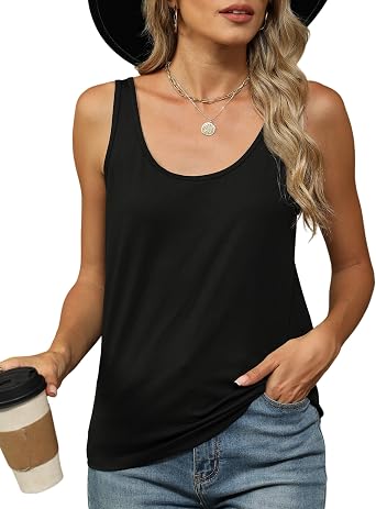 KevaMolly Basic Tank Top Woman UPF 50+ Casual Soft Scoop Neck Sleeveless Classic Fit Tops 2026 Outfits Clothes