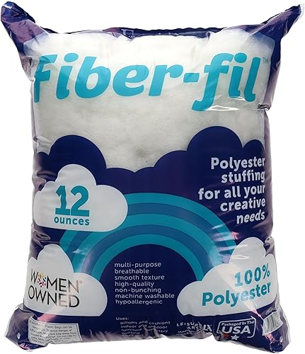 Essentials by Leisure Arts Fibra de poliéster, relleno de fibra de alta calidad, bolsa de 12 onzas, relleno de polietileno de alta resistencia para