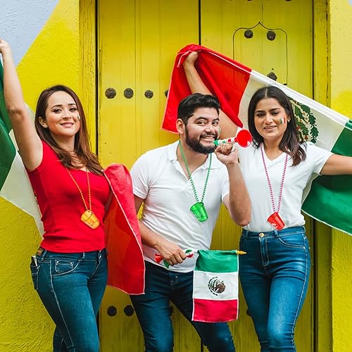 Miniatura 7 de 27 collares de vidrio de chupito Let's Fiesta Cinco de Mayo con cuentas de vidrio de chupito de cinco de mayo, divertidos vasos de chupito de