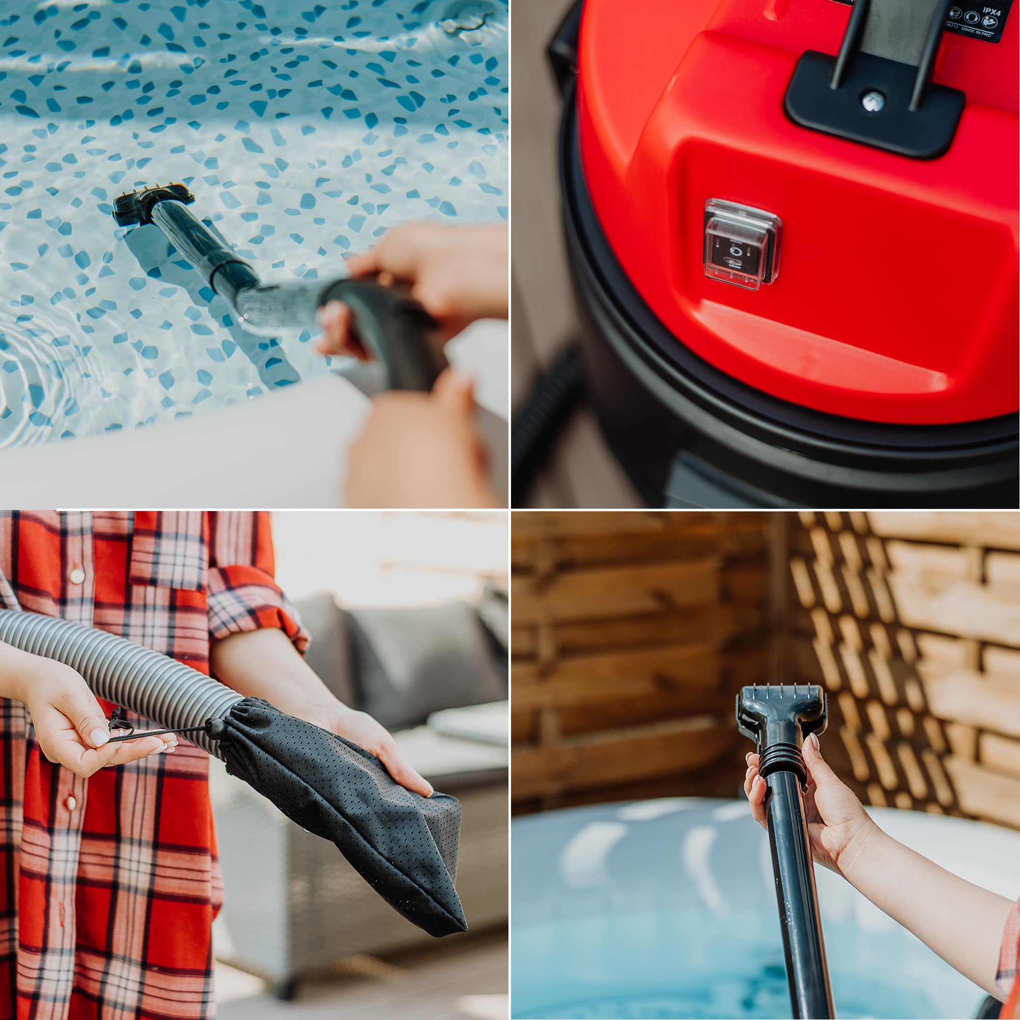 LEHMANN Teichschlammsauger 4-in-1, 1400 W, Teichsauger Schlammsauger mit 30-L-Behälter, Nass- & Trockensauger mit Gebläsefunktion, Effektive Teich- und Poolreinigung, Poolsauger mit Zubehör