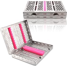 Instrument Sterilization Cassette Locking Tray Box for Up to 10 Dental Tools, Tubes, and Hand Pieces - Lab Organizer by Cynamed