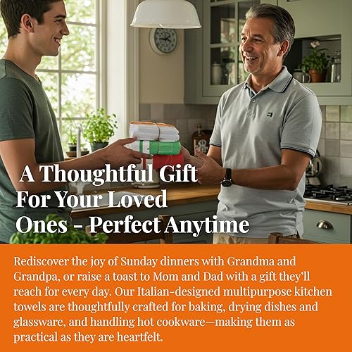 Miniatura 5 de CARLO LAMPERTI Italia  Toallas de cocina de alta calidad surtidas (paquete de 4)  Toallas de cocina multipropósito  Toallas de cocina de rizo