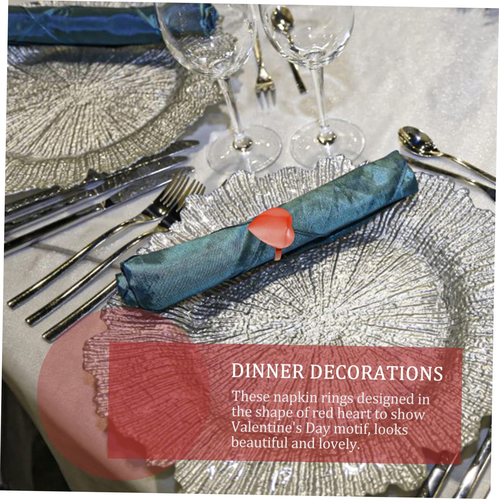 TOPBATHY 3 Juegos Botón De Servilleta De Corazón Decoración De Mesa De San Valentín Sujetadores De Servilleta para Ocasiones Especiales Puesto De Joyería Servilletero Dorado Metal 8 Uds * 3