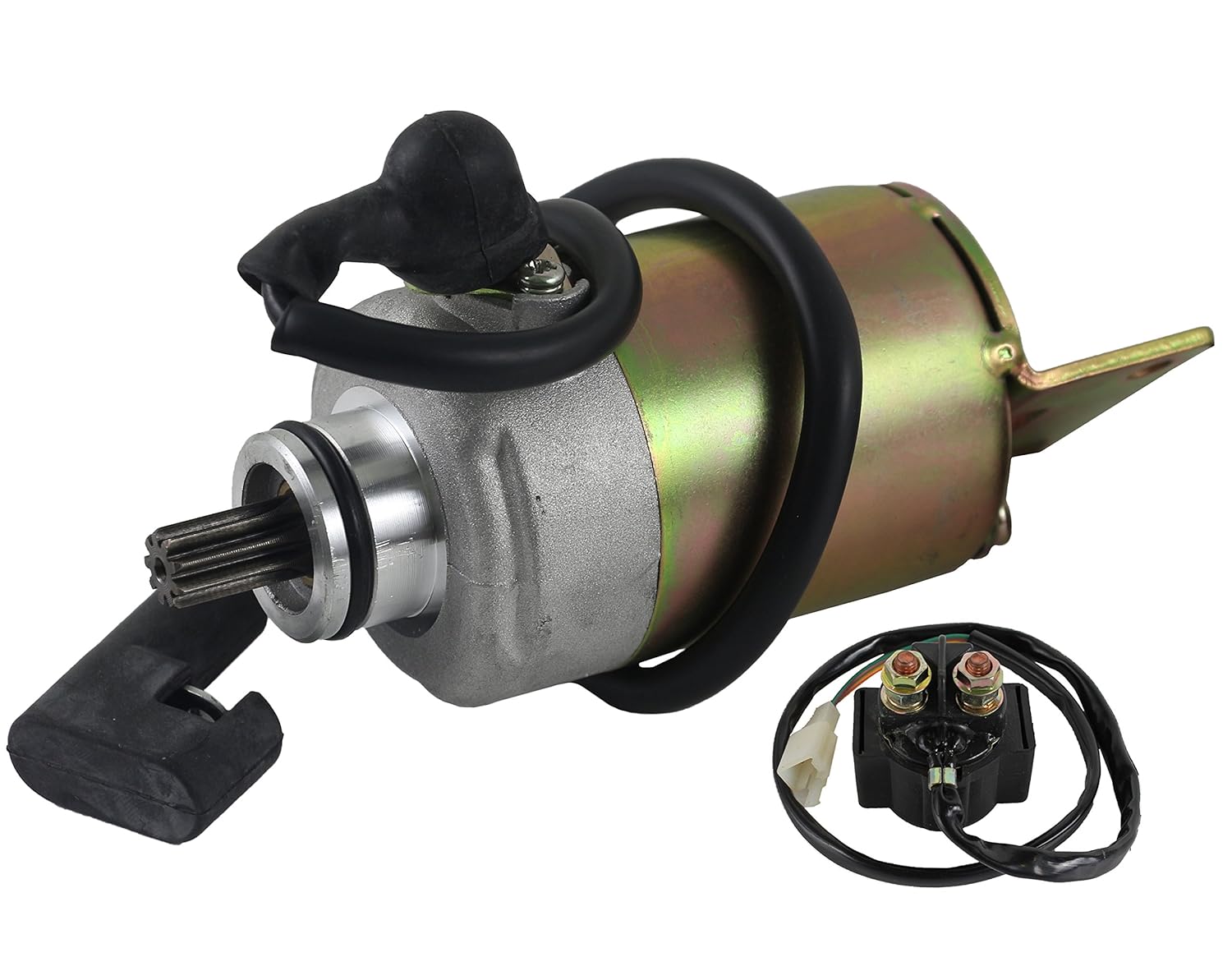 RAREELECTRICAL New 12V Starter and Starter Relay Compatible with Polaris ATV Phoenix 200 2005-12 0453024