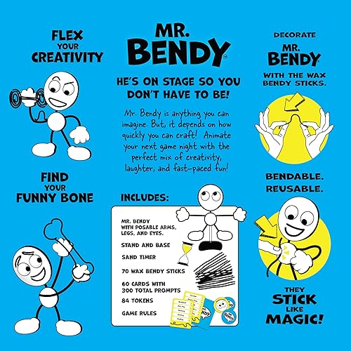 Miniatura 7 de Fat Brain Toys Mr. Bendy - Manualidad, curva y adivina! Juego de fiesta para niños y adultos