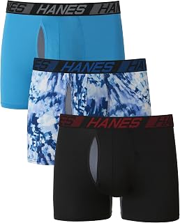 Hanes Men's Total Support Pouch Boxer Briefs: X-Temp Cooling, Odor Control, Anti-Chafe Comfort - 3 Pack