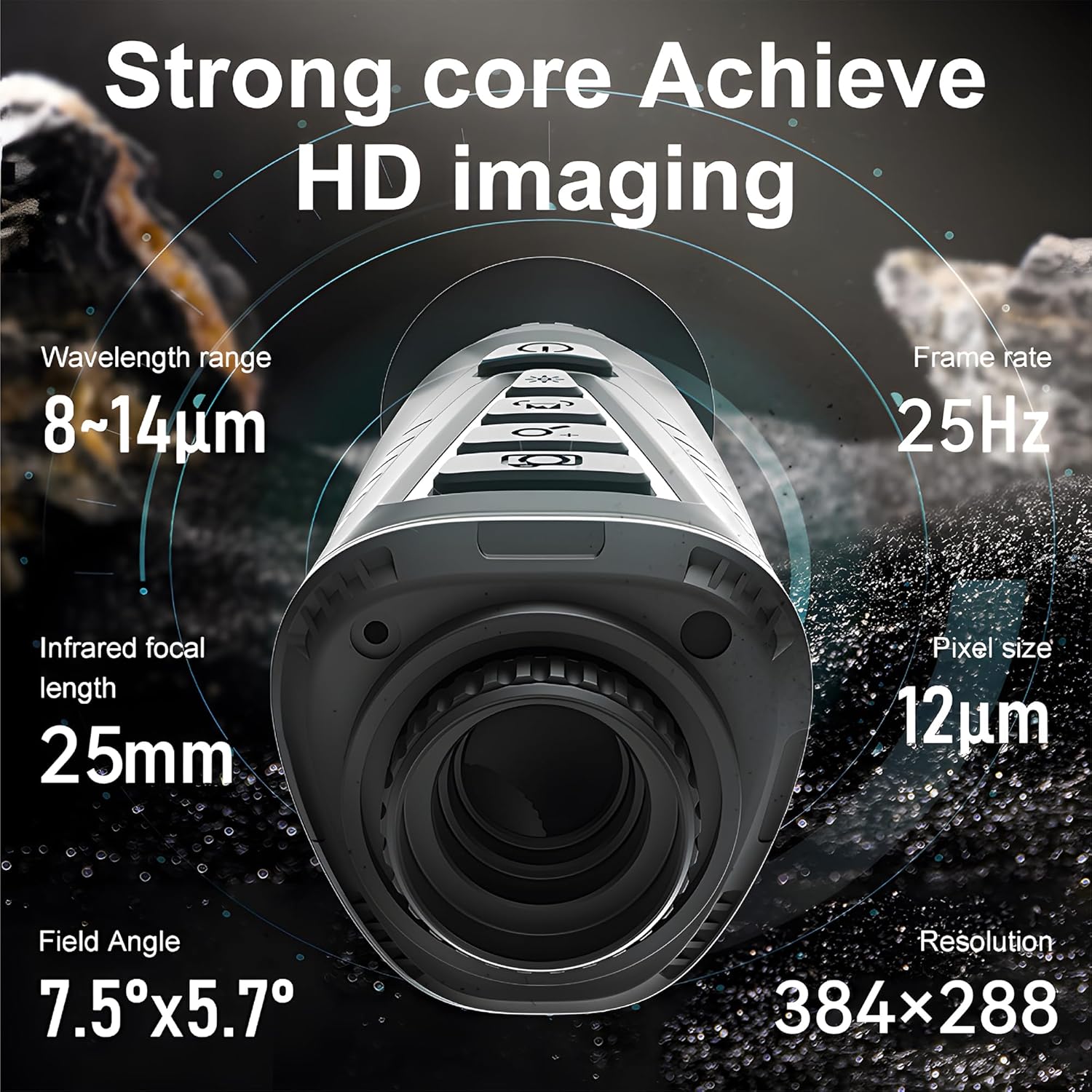 HT-A16 Thermal Vision Monocular for Night Hunting 384x288 IR Resolution,25Hz Refresh Rate, Heat Vision IR Thermal Vision Monocular for Wildlife Viewing 35mm Focal Lens Infrared Thermal Scopes