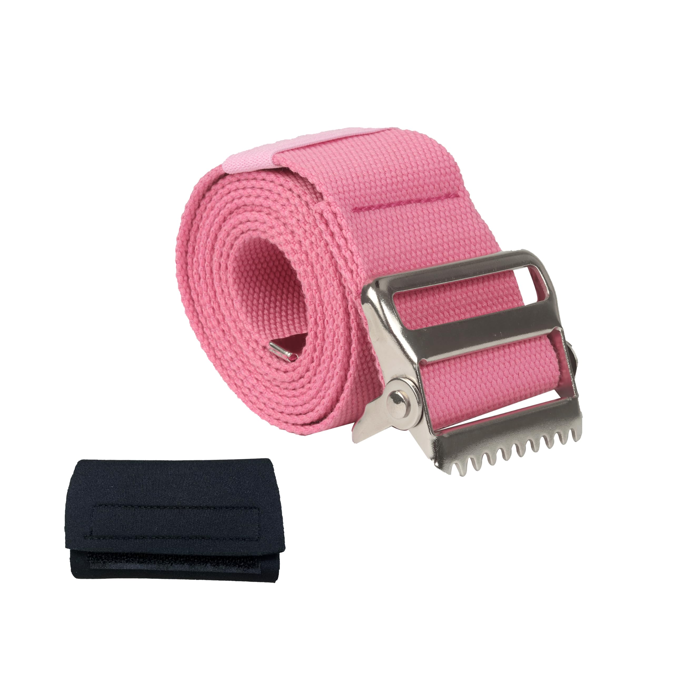 Homymusy 60 Inch Adjustable Gait Belts for Seniors - Comfortable Buckle Protect Cover Keep Belt Buckle Reaching The Waist,Supports up to 350 lbs(Pink, 60INCH Metal Buckle)