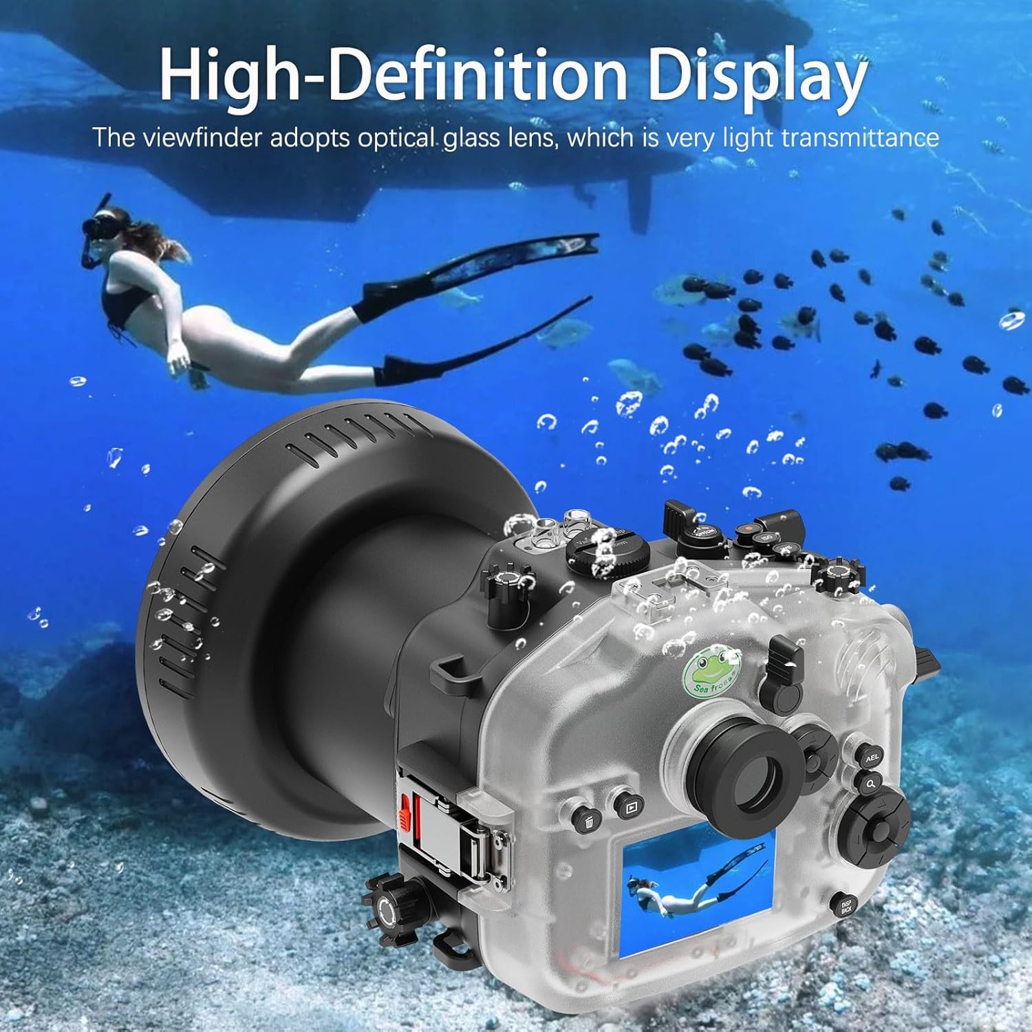 SeaFrogs SF-S-X-H2 [40M/130FT] Professional Diving Underwater Housing Scuba Waterproof case for Fujifilm X-H2 Fuji XH2s with XF 16-55mm 1: F2.8 R Lenses