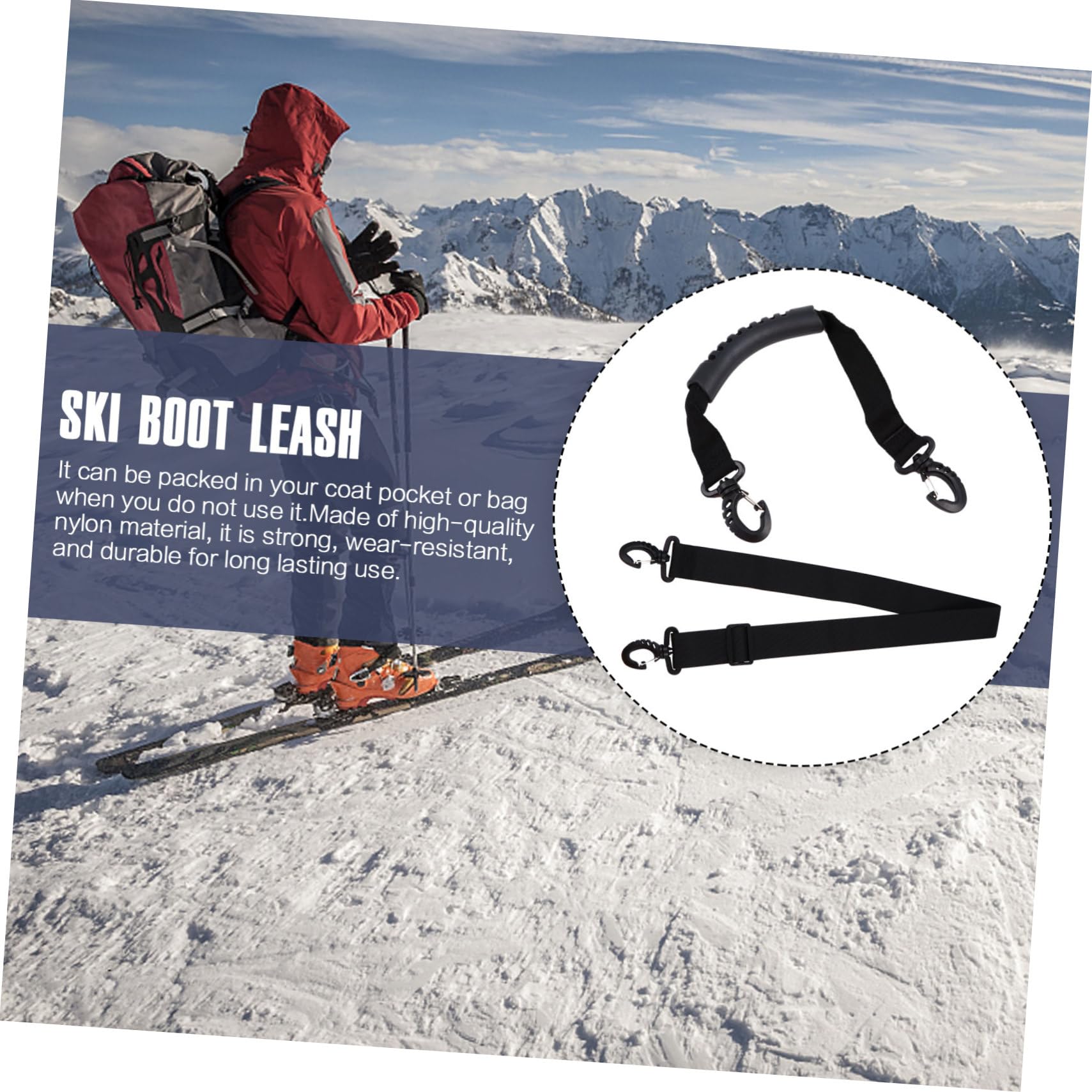 Toddmomy 2pcs Snow Boot Carrier Straps Adjustable Ski Boot Hand Straps Nylon Material for Easy Carrying Lightweight Shoulder Sling for Skiing Convenience