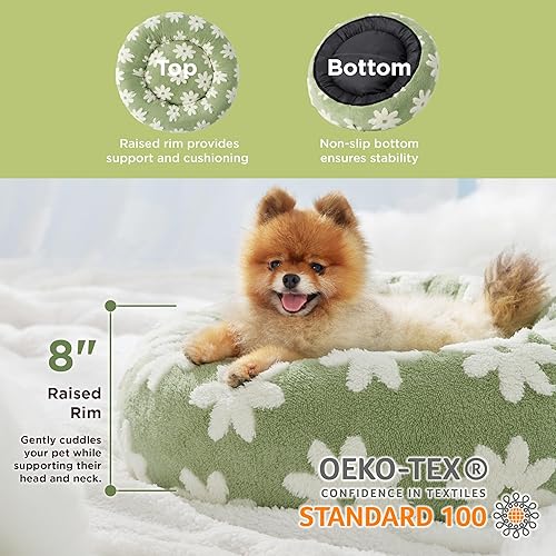 Miniatura 2 de Lesure Donut - Cama para perros pequeños, camas redondas para gatos de interior, camas relajantes para mascotas, lindas camas modernas con felpa