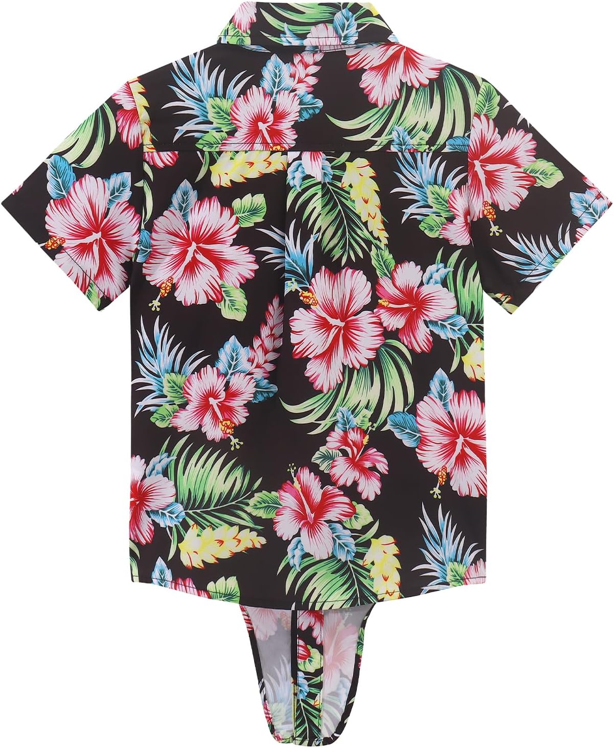 Noomelfish Girls Tie Front Hawaiian Shirt Summer Floral Tropic Short Sleeve Button Down Tops (5-12 Years) - Image 4