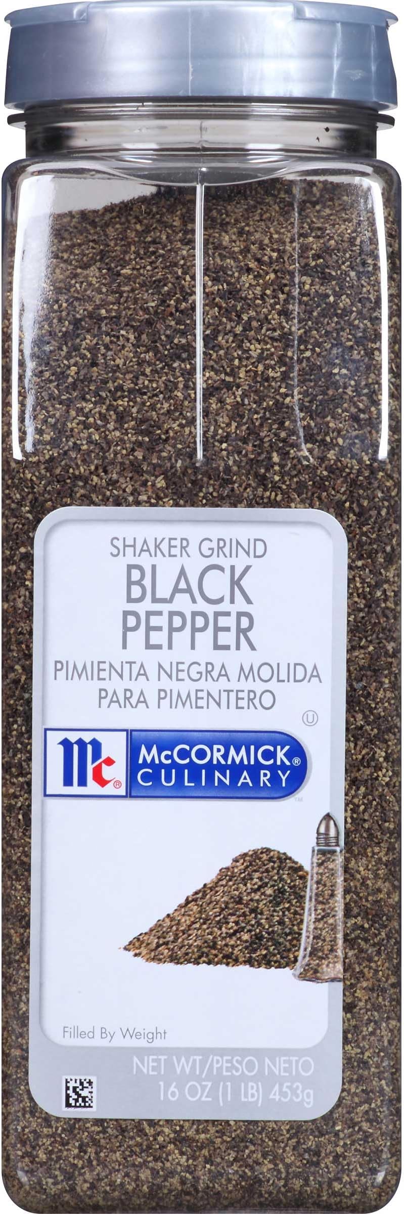 McCormick Culinary Shaker Grind Black Pepper, 16 oz (Pack of 6)