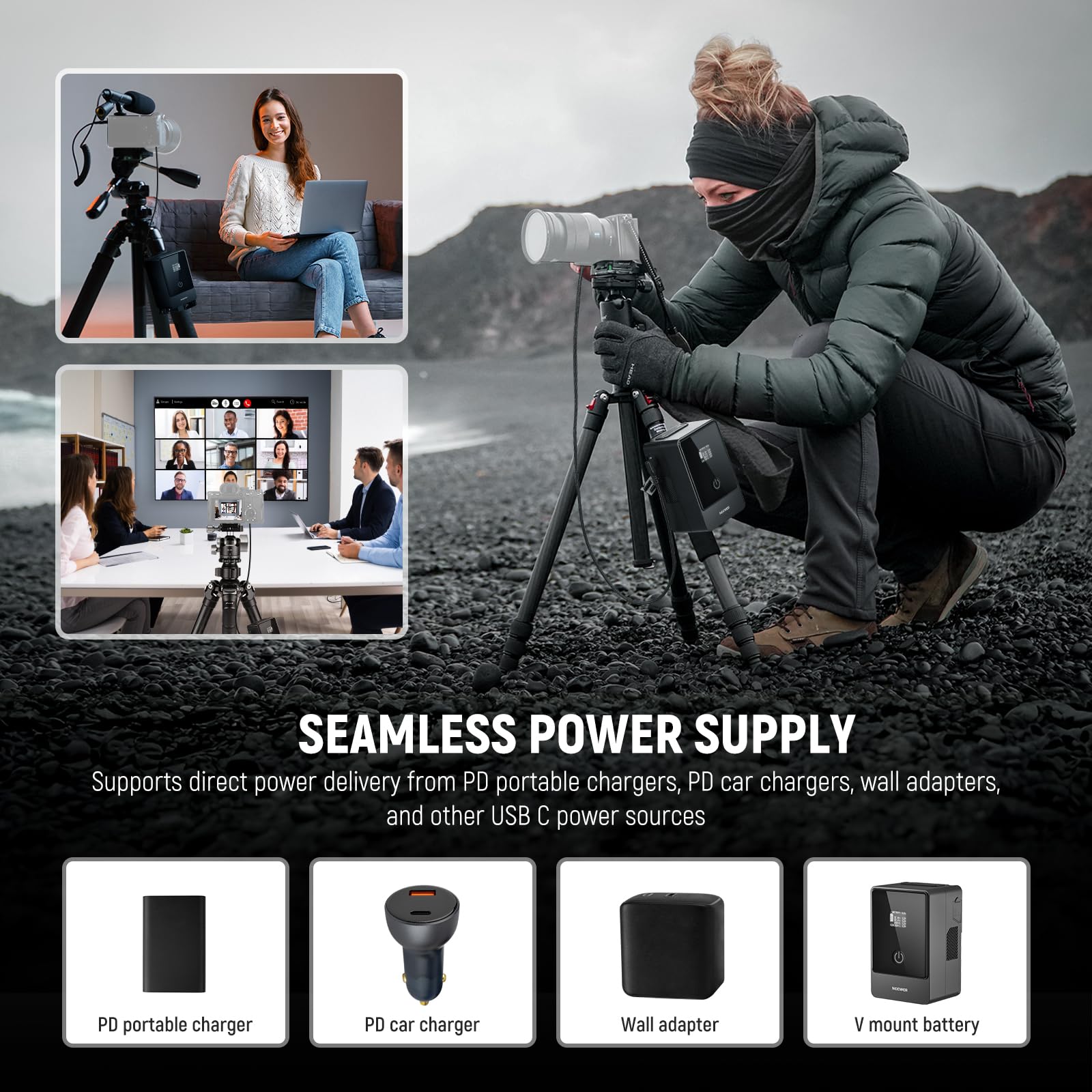 NEEWER USB C a NP-FZ100 Dummy Batería 8,2V Salida, Reemplaza Batería NP-FZ100, Compatible con Sony FX3 FX30 ZV-E1 A1 A6600 A6700 A7III A7IV A7C A7CII A7CR A7RIII A7RIV A7RV A7SIII A9 A9II, TC-FZ100